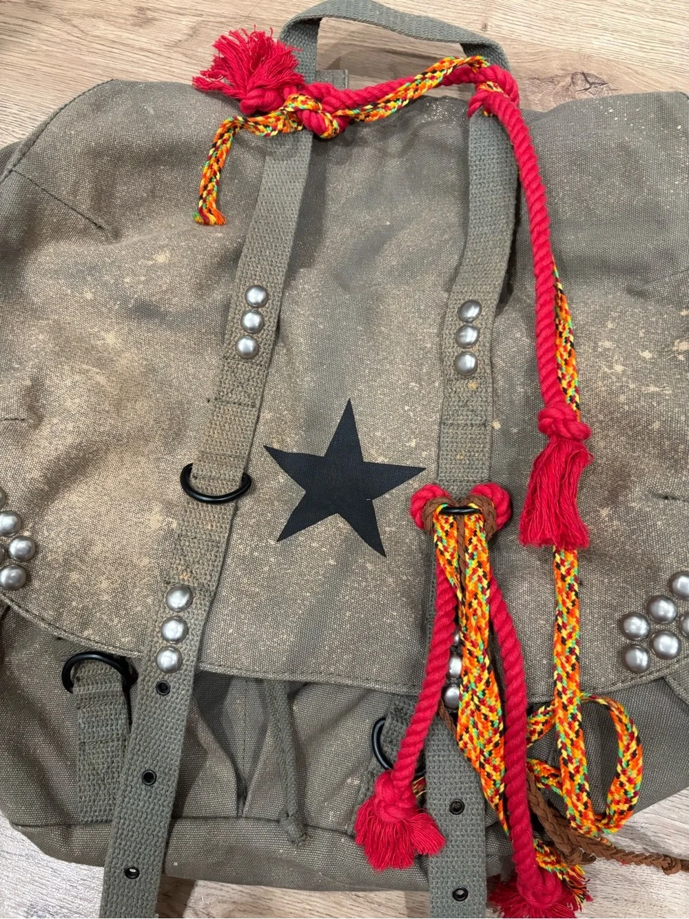 Free people embellished utility backpack